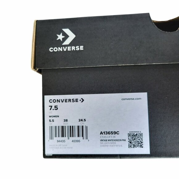 ⭐Converse Chuck Taylor Lift Rose Cross Stitch 7.5 Women's Shoes Sneaker A13659C - Picture 8 of 12